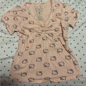 Hello Kitty Lace Trim Top in Soft Pink